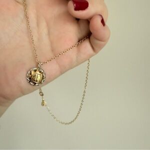 Givenchy, Vintage Gold and Silver Two-Toned Sun Necklace Featuring Logo